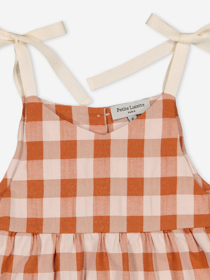 Helene Square Top - Rust Gingham