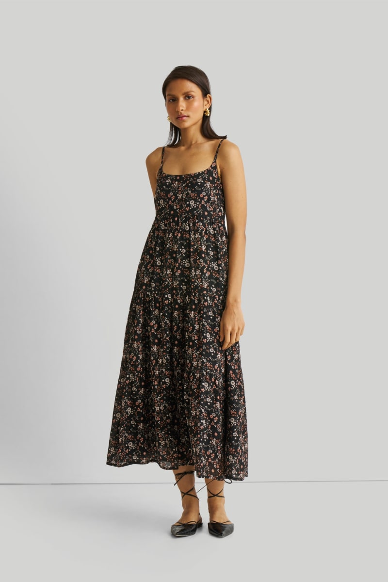 Strappy Tiered Maxi Dress - Wildflower Waltz