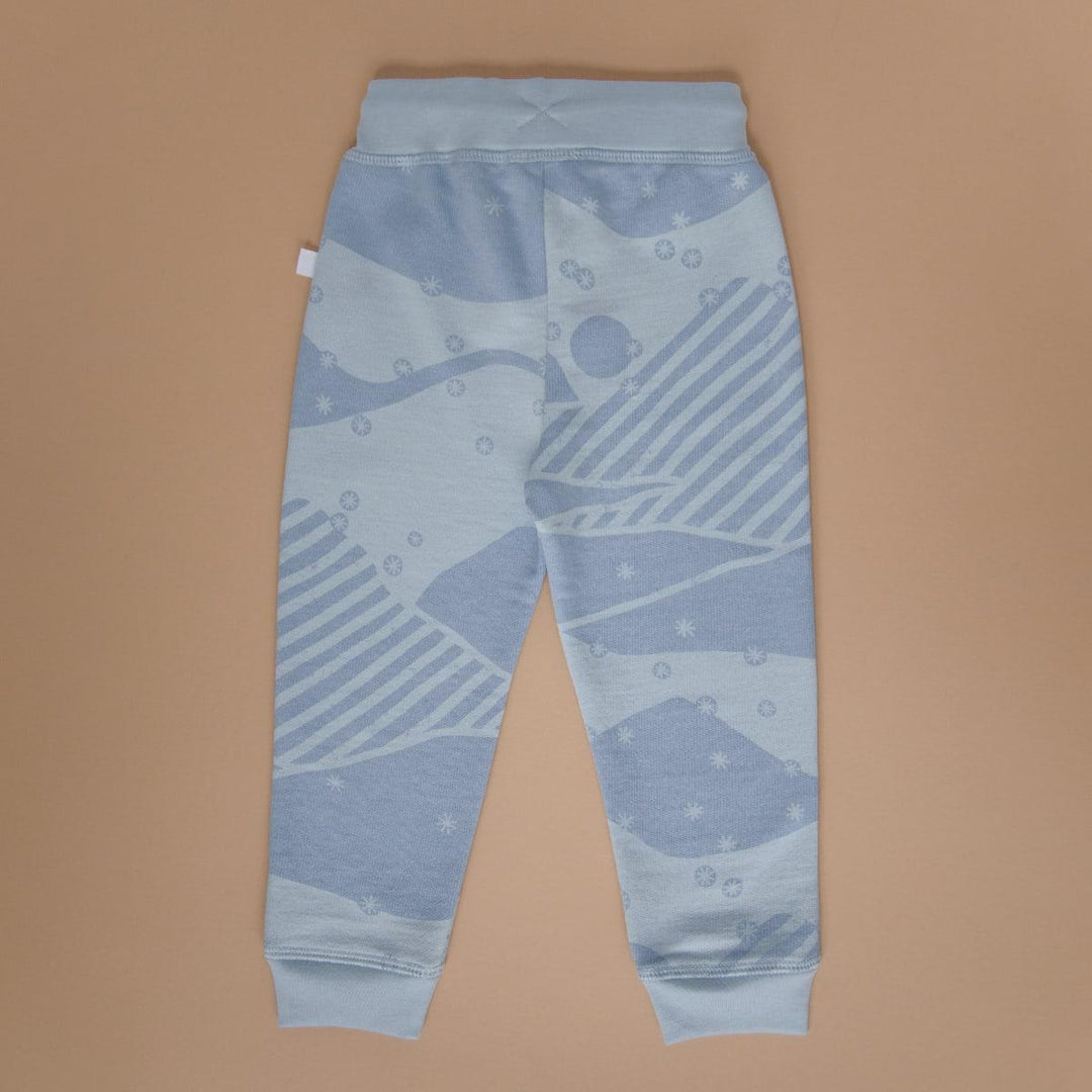 Organic Pima Cotton Sweatpants Snowy Andes - Blue