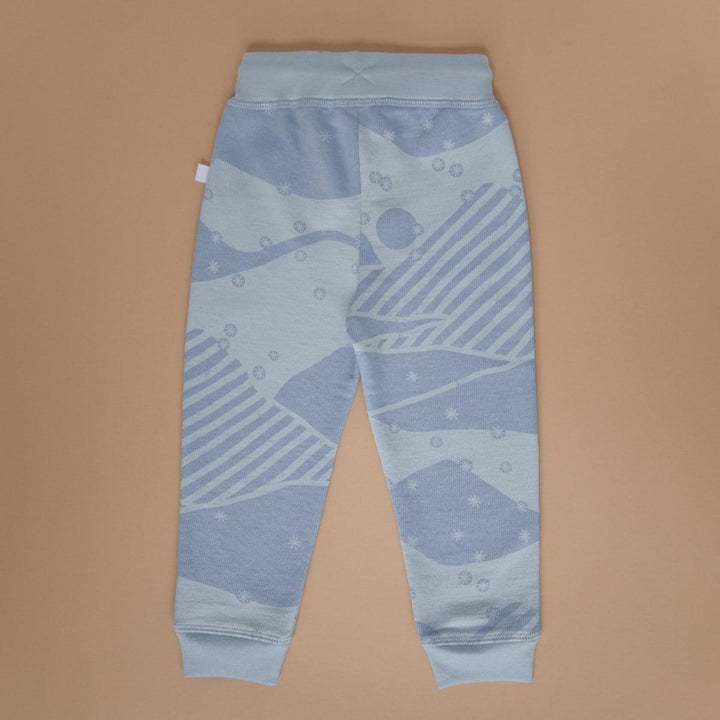 Organic Pima Cotton Sweatpants Snowy Andes - Blue