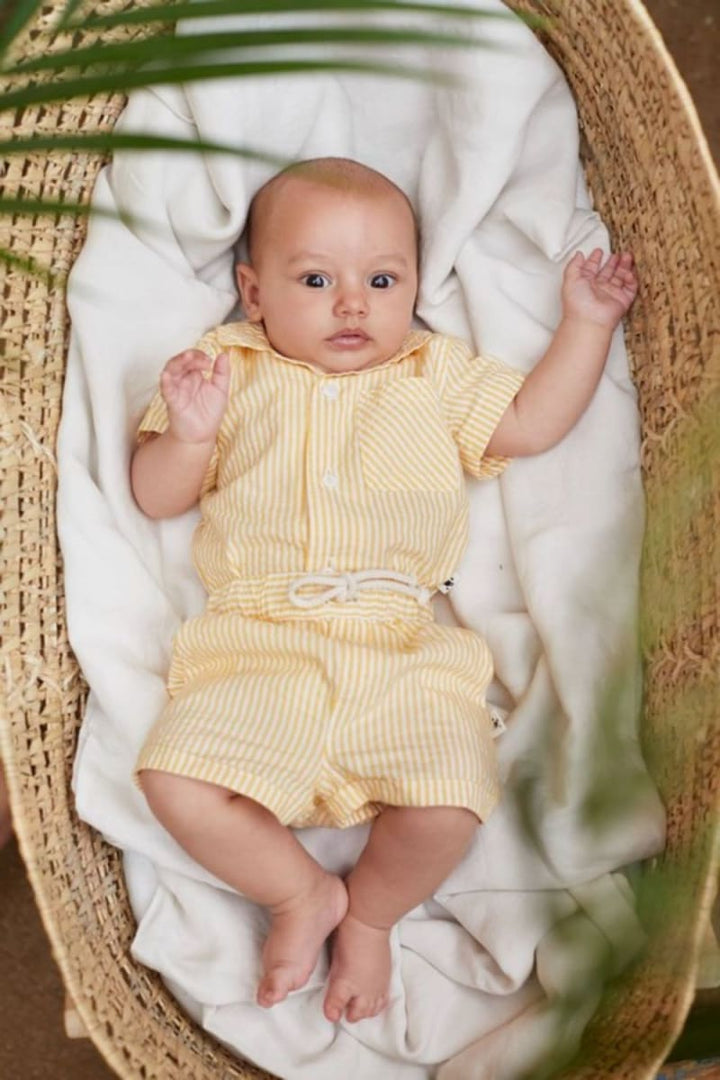 Striped Baby Shorts - Yellow