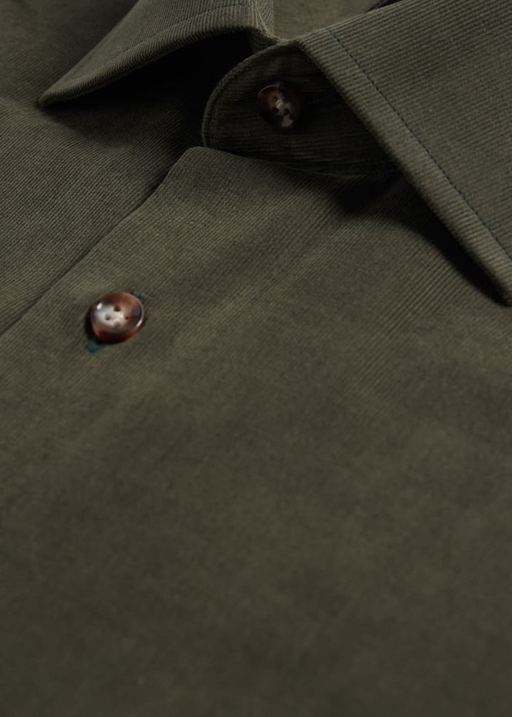 Micro Corduroy Sport Shirt - Forest Green