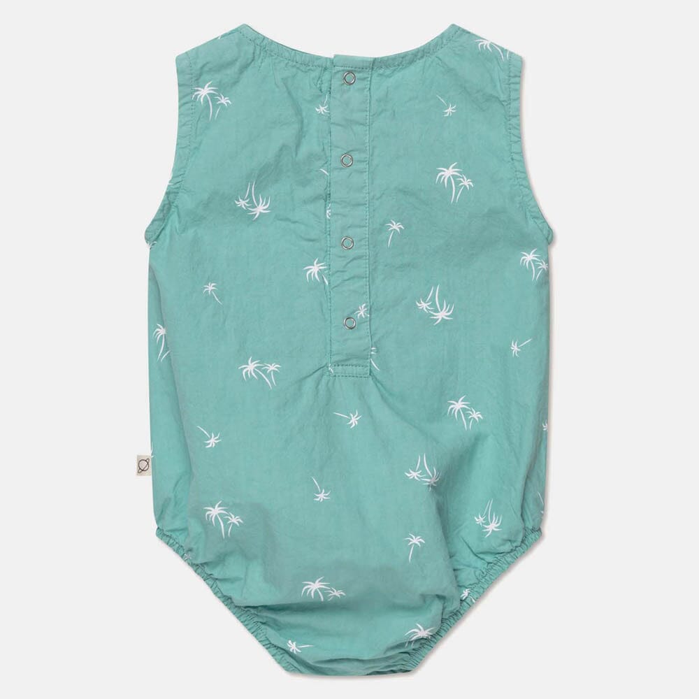 Palm Print Baby Romper - Green One Pieces My Little Cozmo 