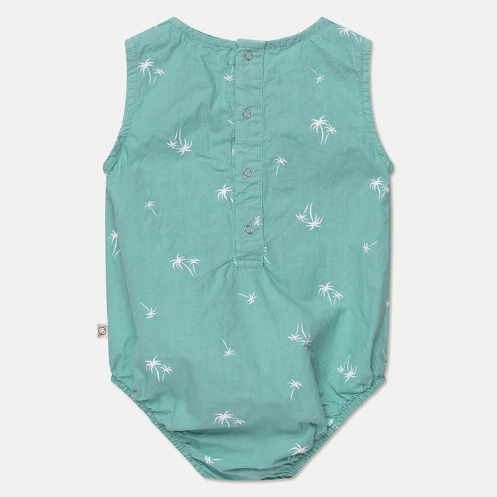 Palm Print Baby Romper - Green