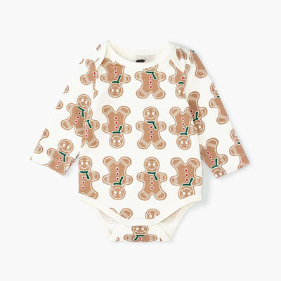 Long Sleeve Jack + Jill Bodysuit - Gingerbread Cookie