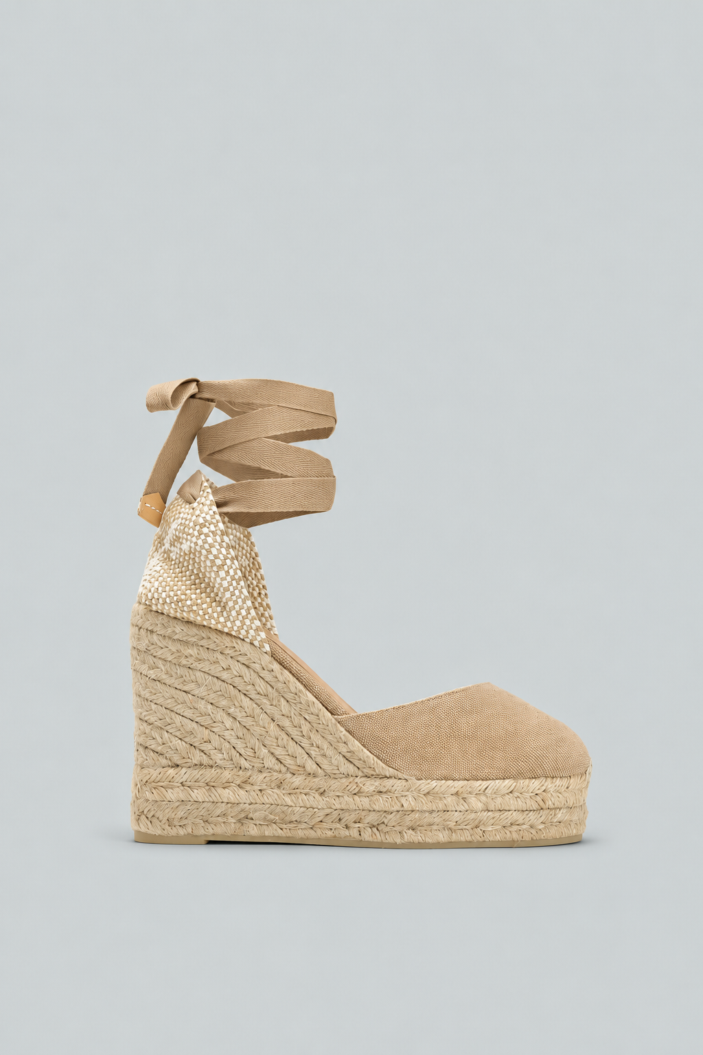 Carina Metallic-Linen Espadrilles Wedge - Yellow
