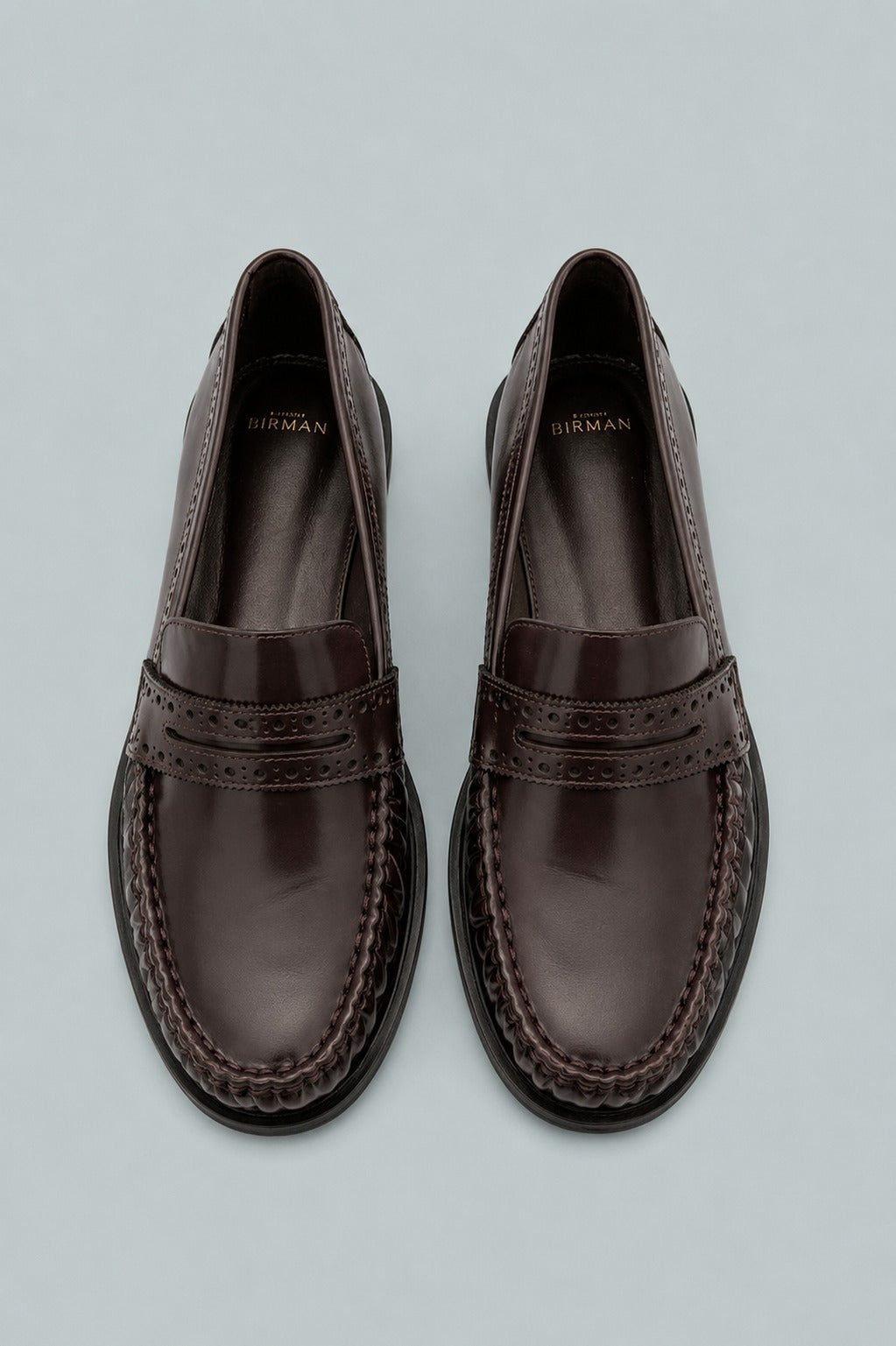 Soft Brogue Loafers - Dark Plum
