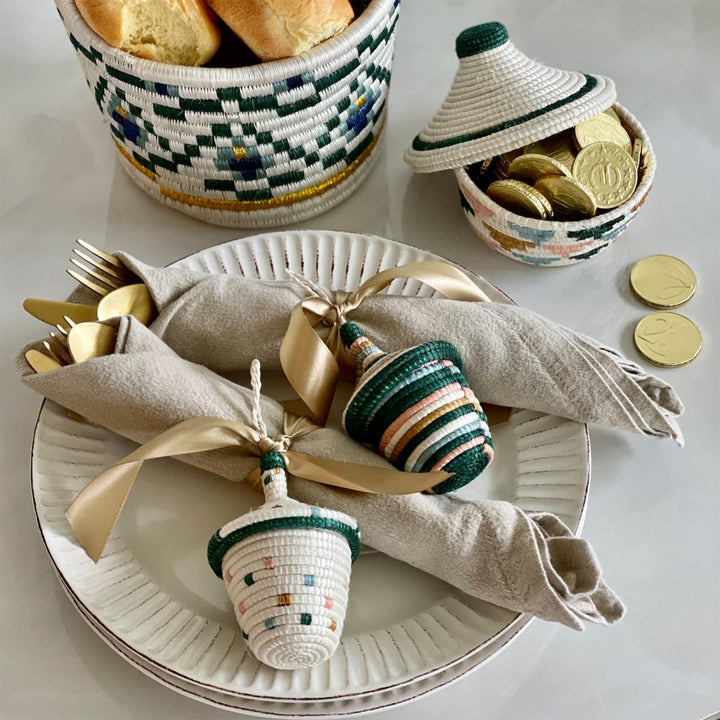 Green Mini Lidded Ornaments, Set of 2