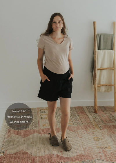 Adult Adaptable Smocked Shorts - Black