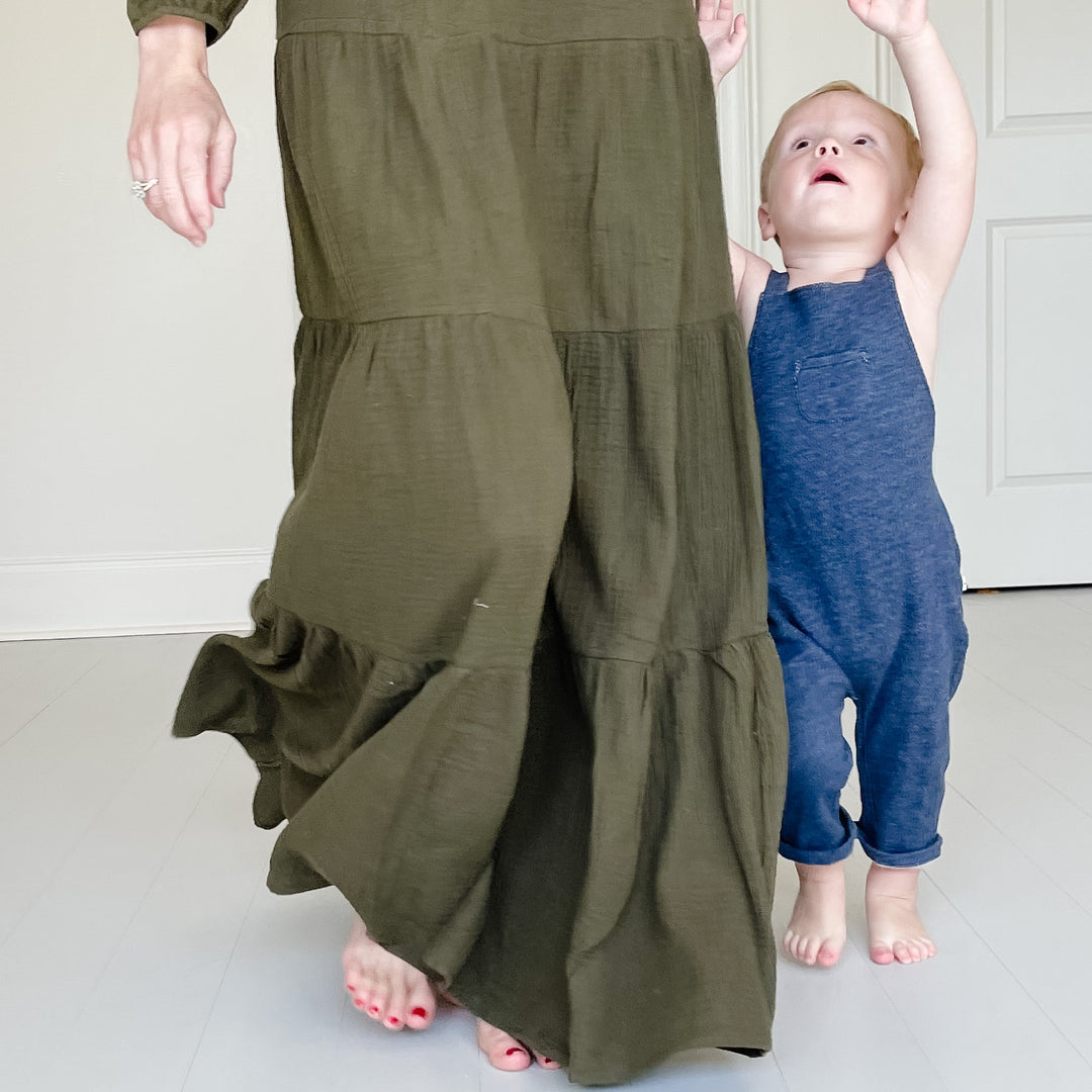 Cross Back Overall - Heather Lake