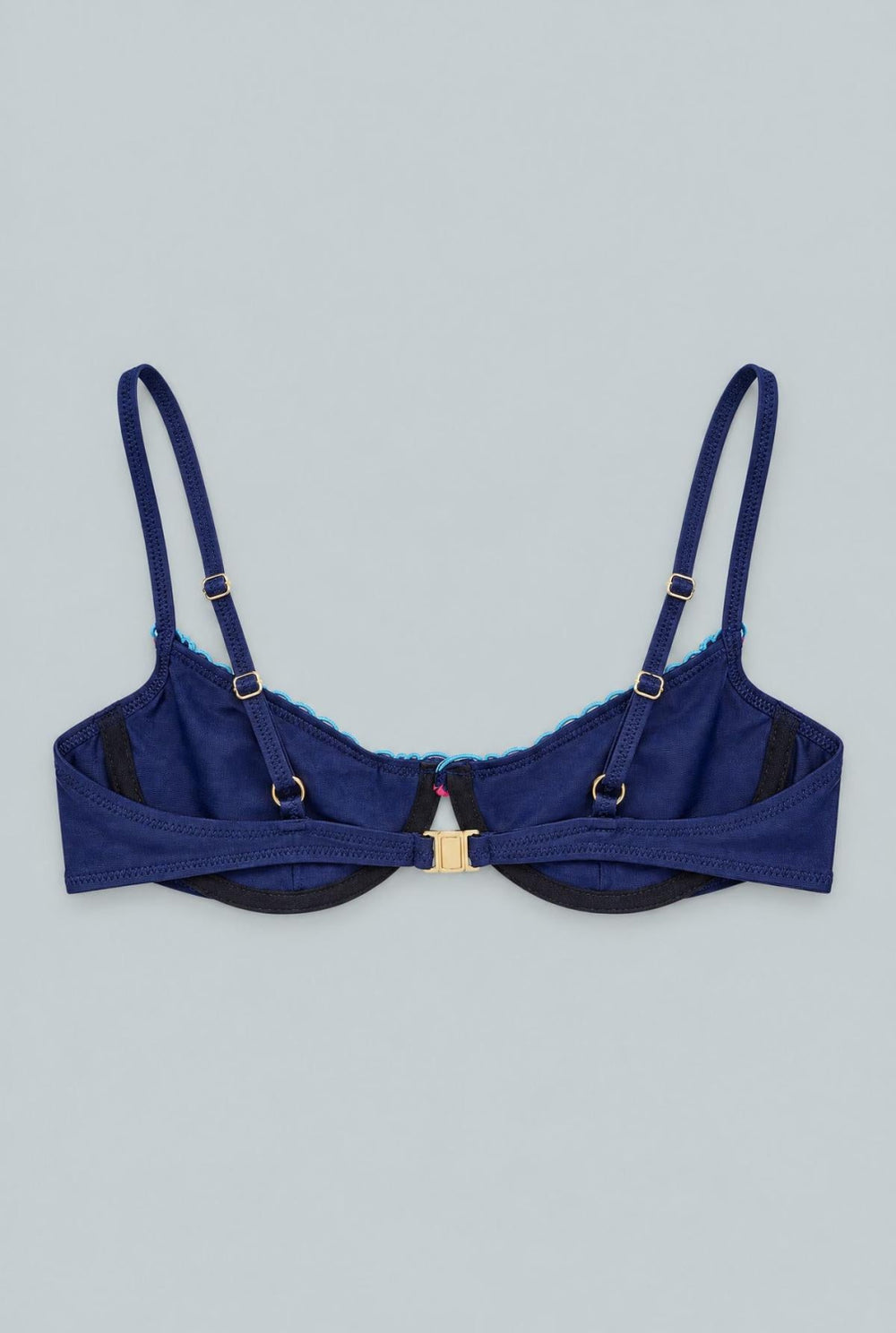 Daffodil Ruffle Bikini Top - Navy - Bikini Top