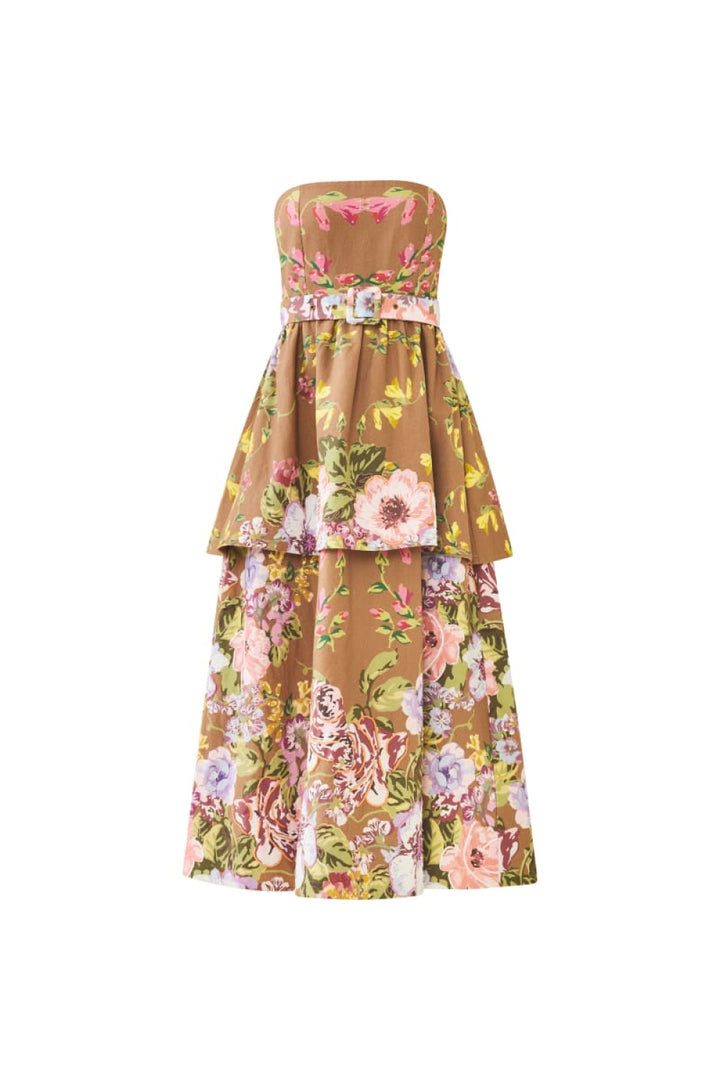 Daisy Dress - Caramel Victorian Floral - Dresses