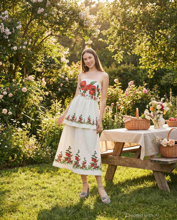 Daisy Dress x Larsen McDowell - White Larsen Watercolor - FINAL SALE - Dresses