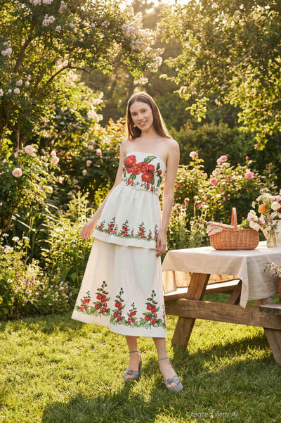 Daisy Dress x Larsen McDowell - White Larsen Watercolor - FINAL SALE - Dresses