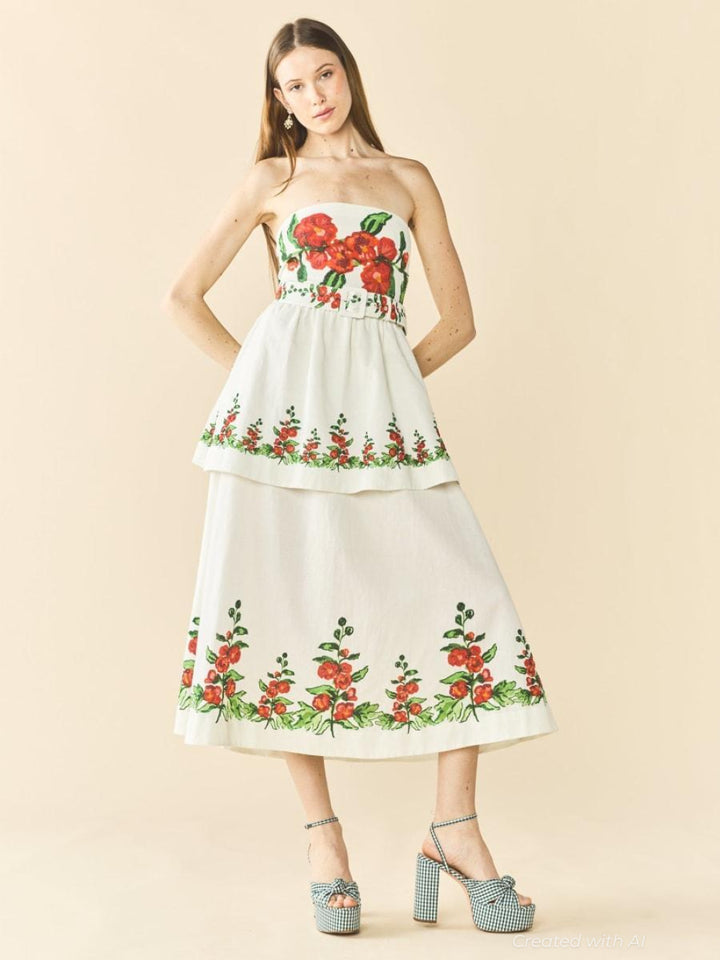Daisy Dress x Larsen McDowell - White Larsen Watercolor - FINAL SALE - Dresses