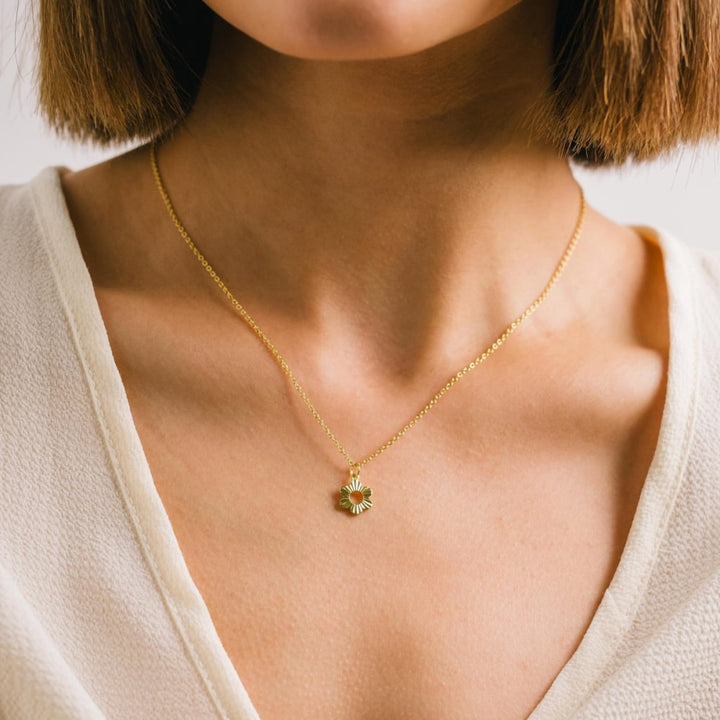 Daisy Fluted Necklace - One Size - Necklace