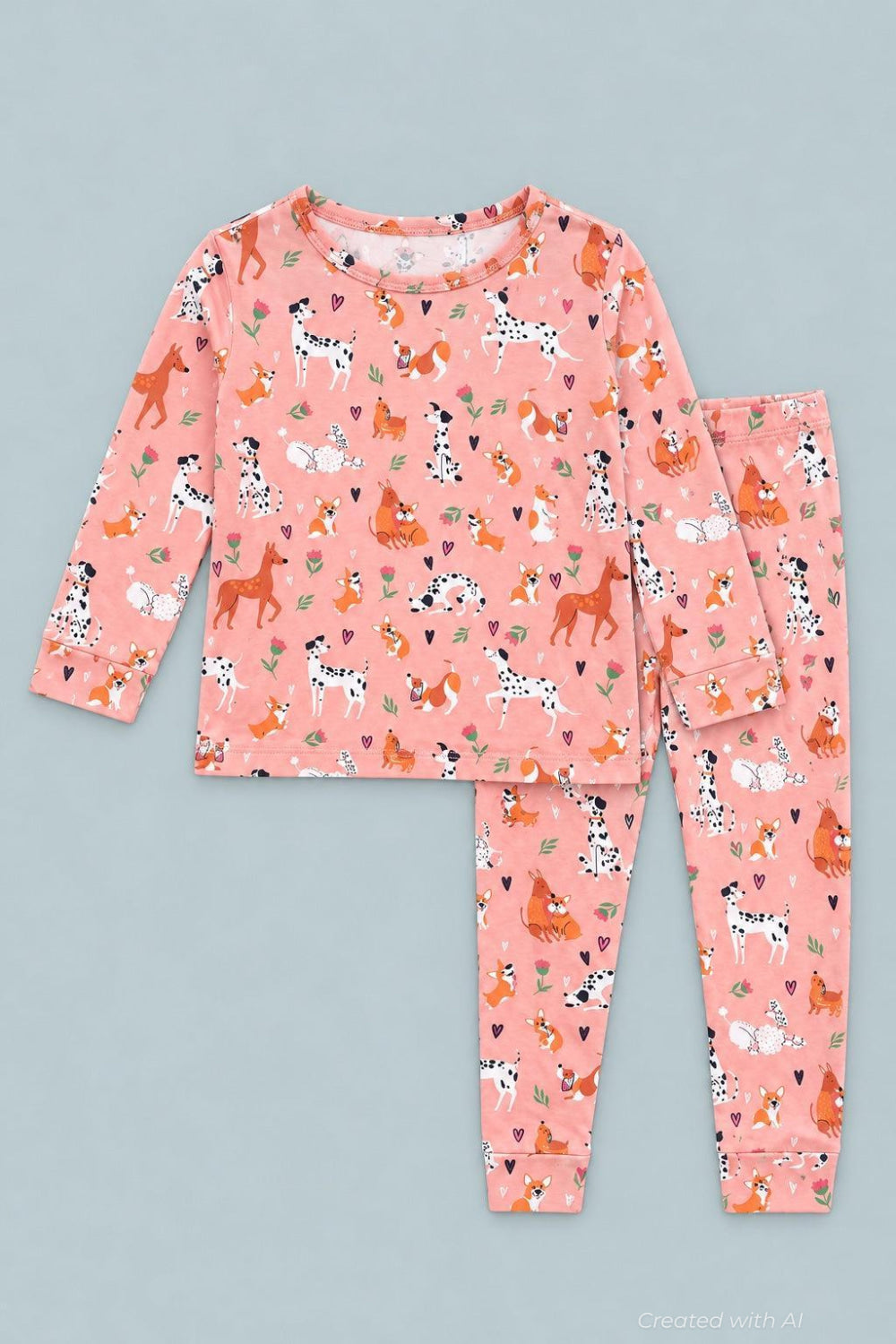 Dalmatian Poodle Puppy Big Kid Pajama Set - Puppy Love - Pajamas