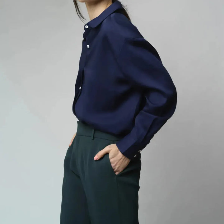 Dani Button Up - Deep Blue - Button Down Shirt