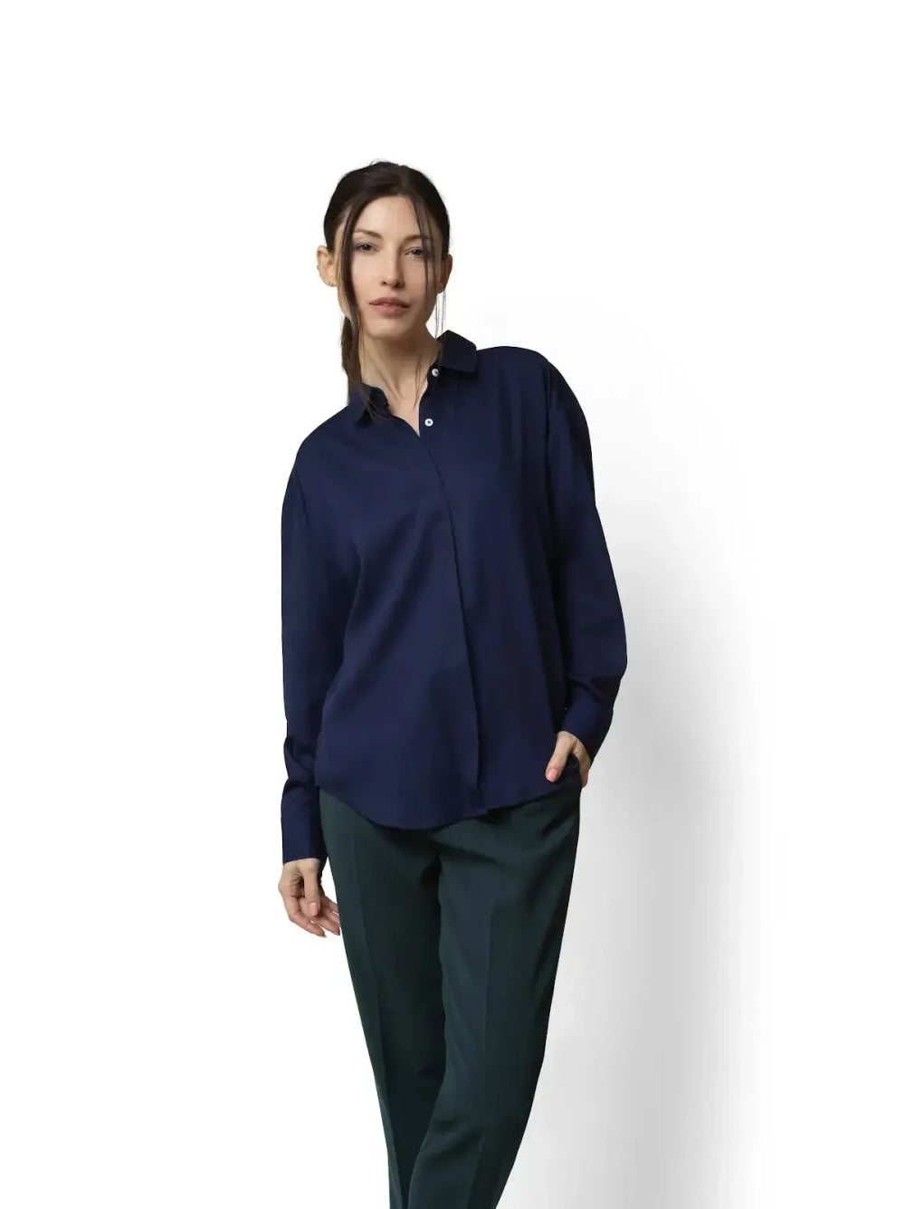Dani Button Up - Deep Blue - Button Down Shirt
