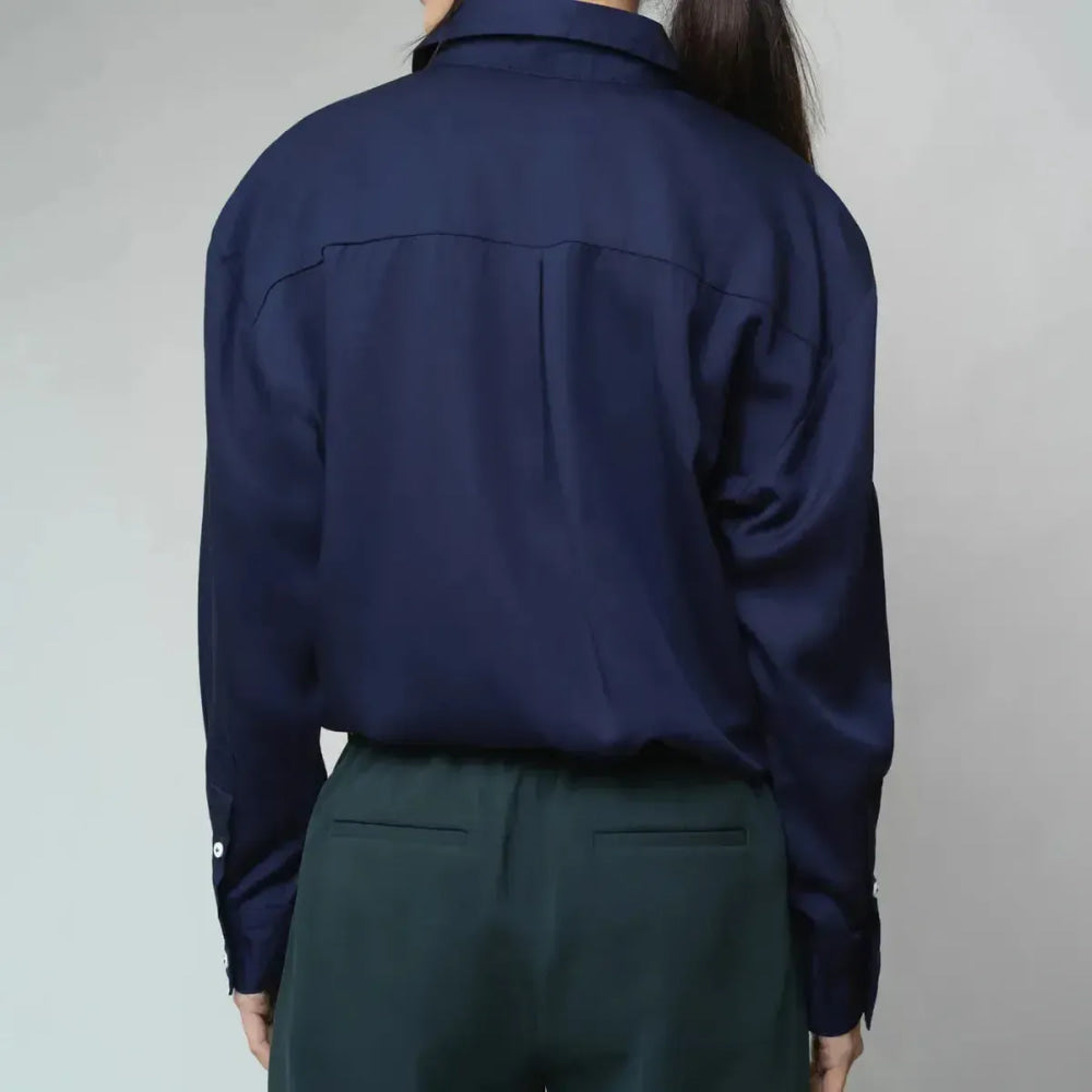 Dani Button Up - Deep Blue - Button Down Shirt