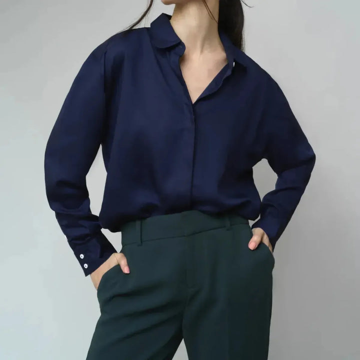 Dani Button Up - Deep Blue - Button Down Shirt