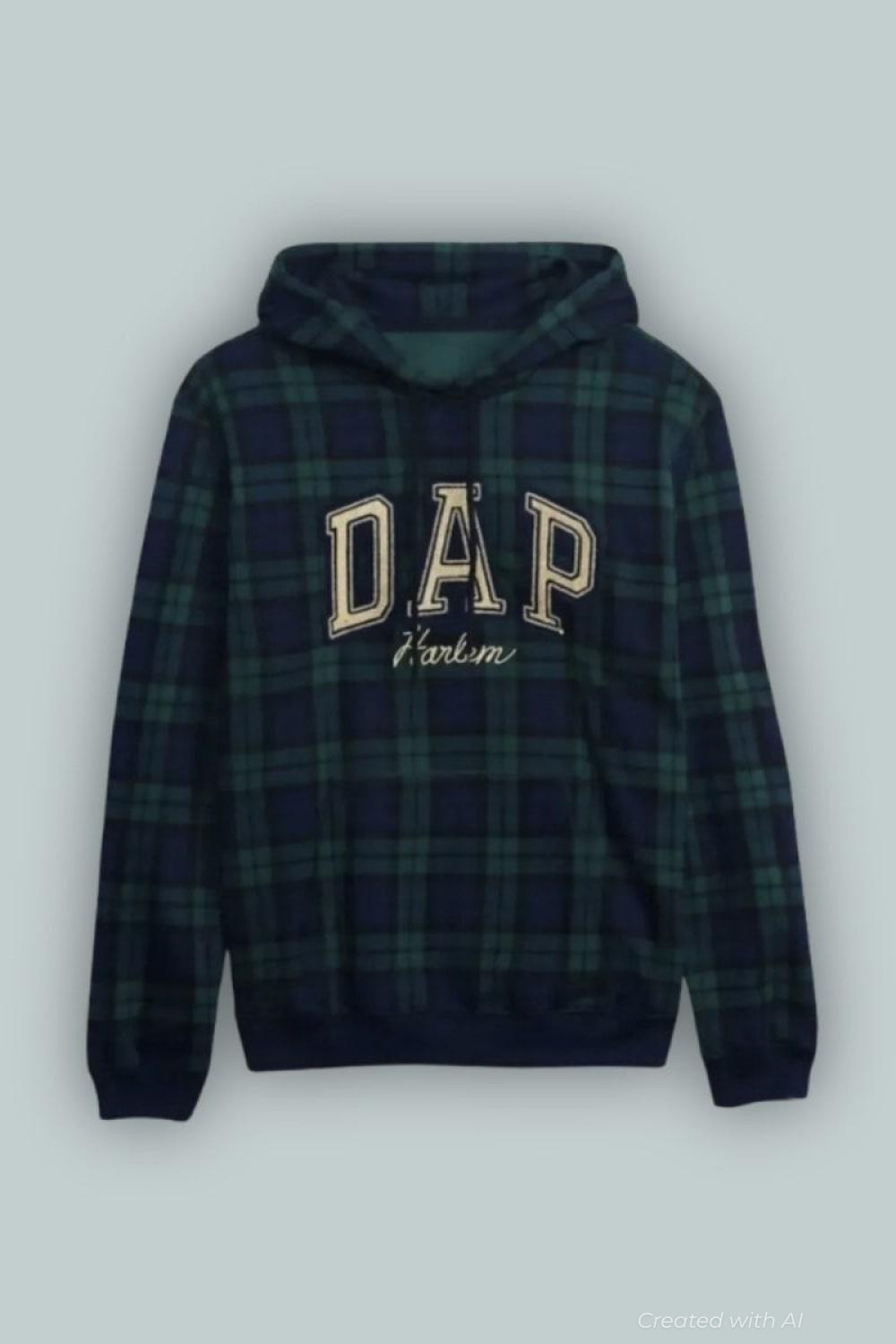 DAP GAP Plaid Hoodie - Green Plaid - M - Hoodie