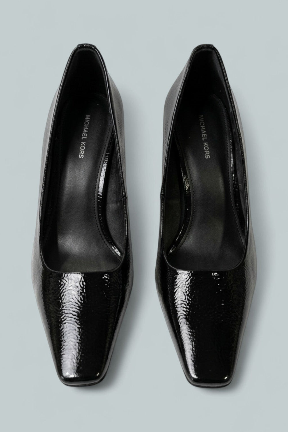 Darrah Crackled Patent Leather Pump - Black - Heels