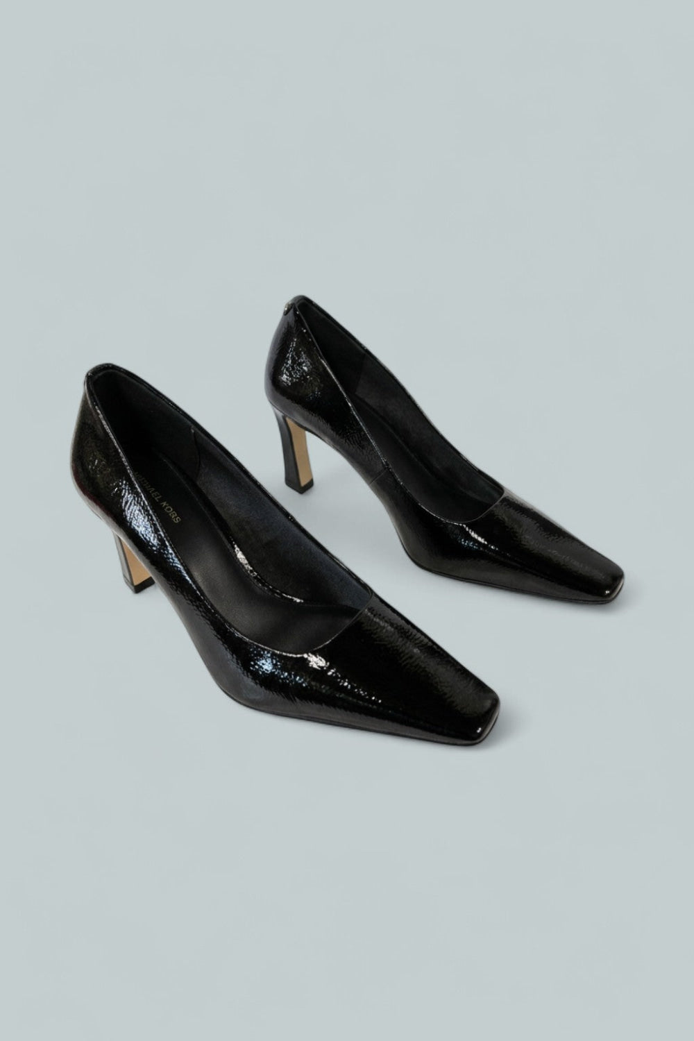 Darrah Crackled Patent Leather Pump - Black - Heels