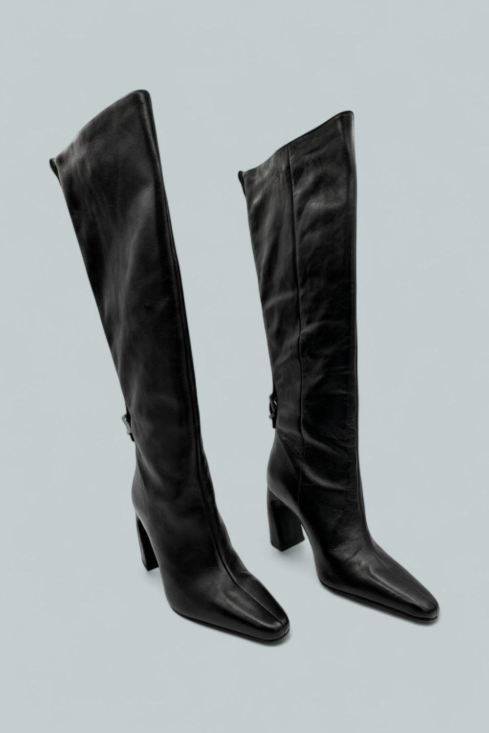 Date Night Tall Boots - Black Leather - 7.5 - Boots