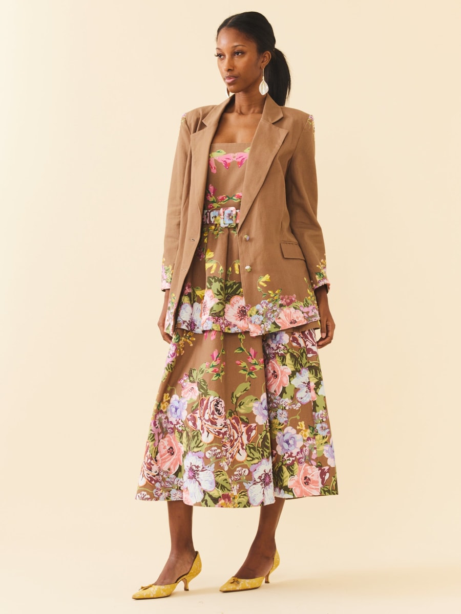 Sloan Blazer - Caramel Victorian Floral