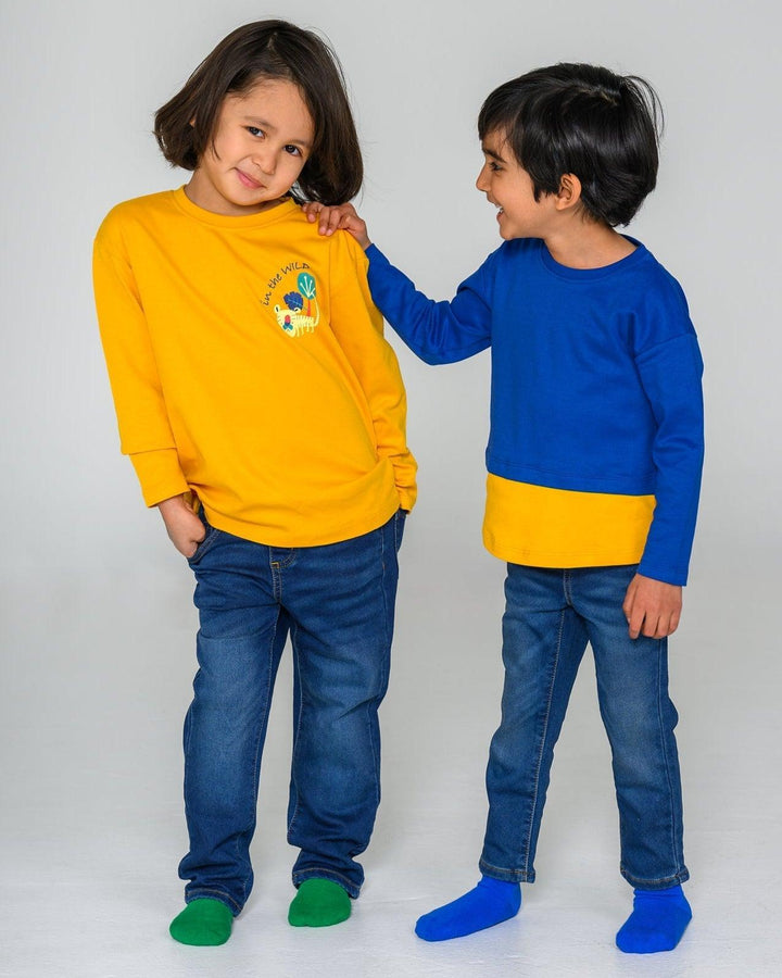 Long Sleeve Jungle Party T-shirt - Yellow