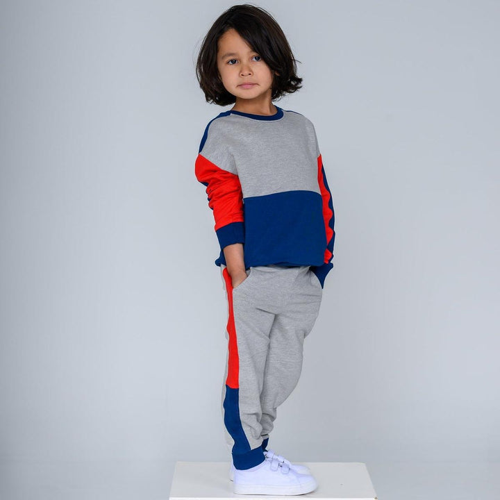Sporty Color block Sweatpants/ Joggers - Grey
