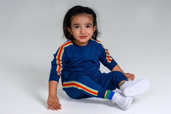 Retro Stripe Sweatshirt - Navy