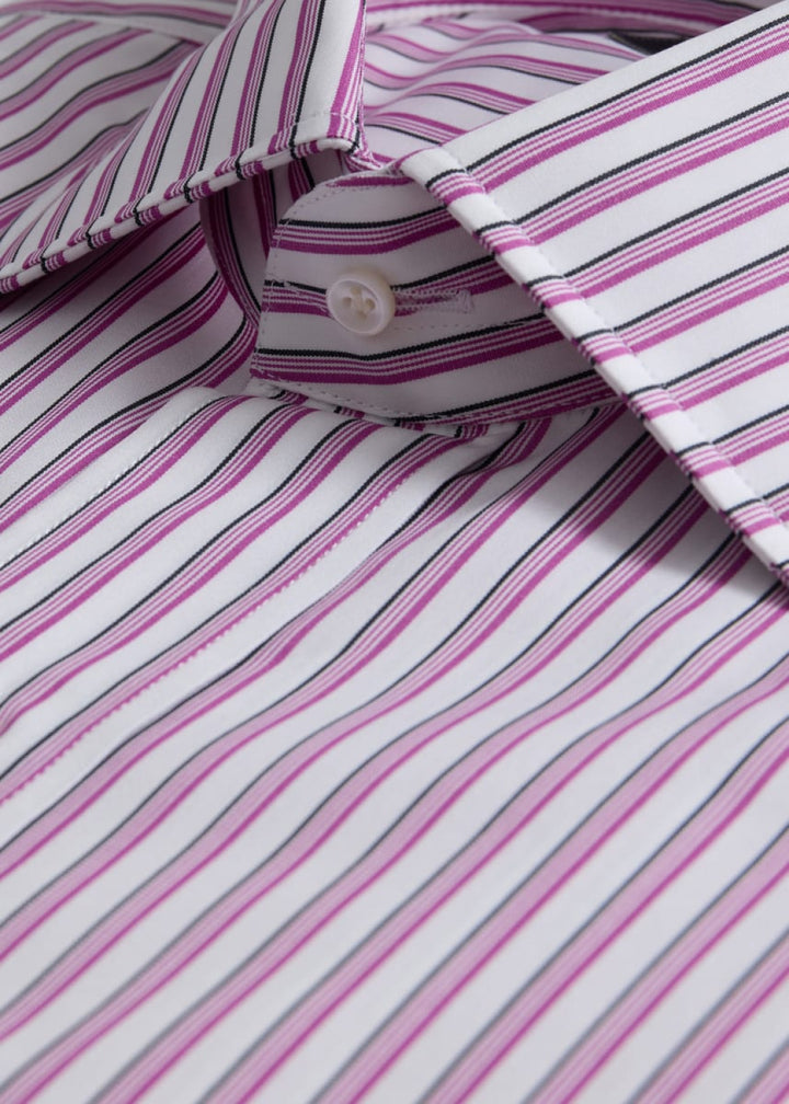 Deco Stripe Dress Shirt - Plum - Dress Shirt