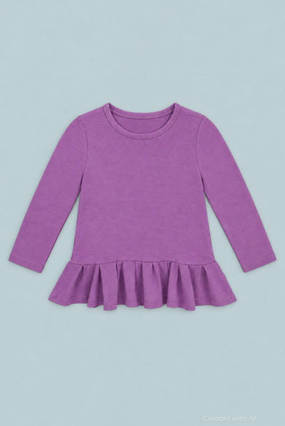 Deep Purple Ruffle Bottom Tee - Grape Jelly - T-shirt