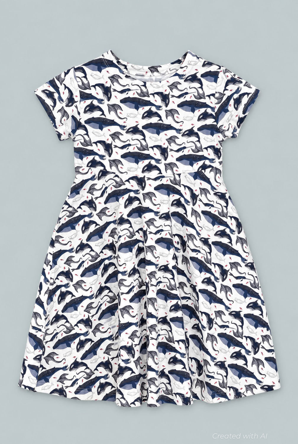 Deep Sea Creatures Whale Cap Sleeve Swirly Girl - A Whale Of A Tale - Dresses