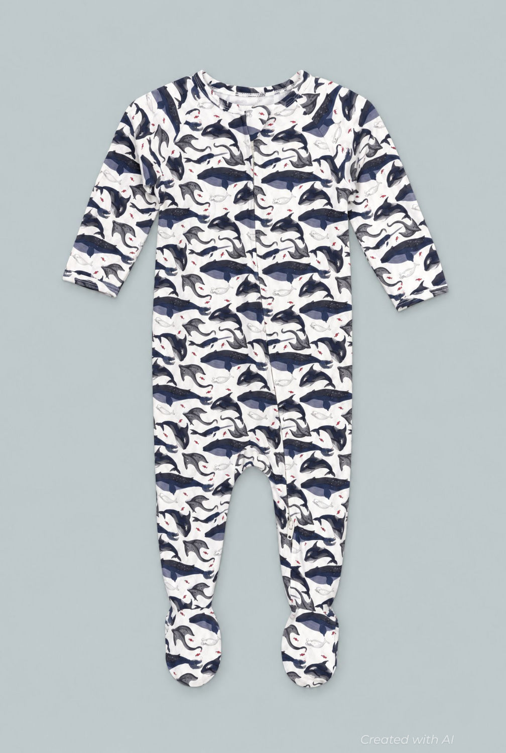 Deep Sea Creatures Whale Zipper Footie - A Whale Of A Tale - Pajamas