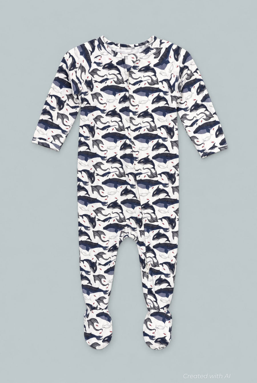 Deep Sea Creatures Whale Zipper Footie - A Whale Of A Tale - Pajamas