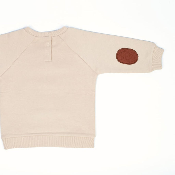 Deer Brushed Fleece Sweatshirt - Ecru - Crewneck Sweatshirt