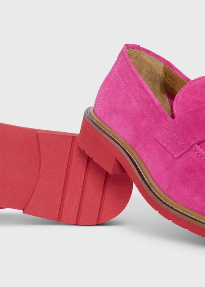 Delfino Nubuck Penny Loafer - Pink - Loafers