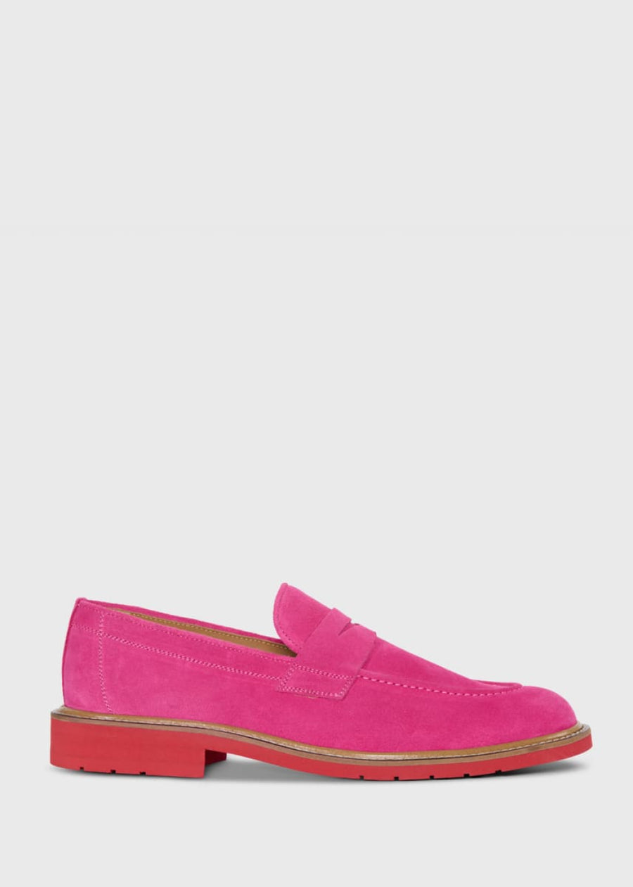 Delfino Nubuck Penny Loafer - Pink - Loafers