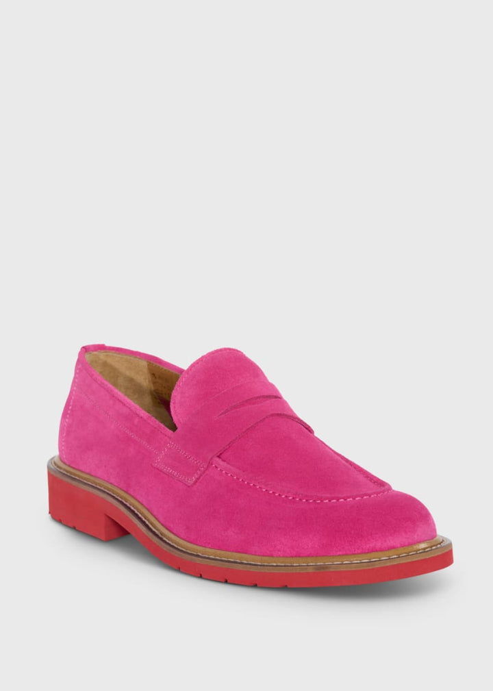 Delfino Nubuck Penny Loafer - Pink - Loafers