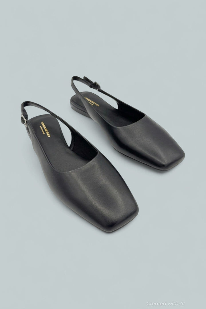 Delia Slingback Flats - Black - EU 37 / US 7 - Pumps