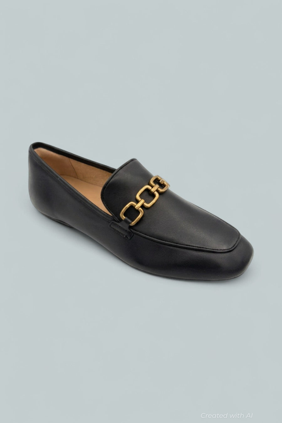 Delicato Chain Loafer Flats - Black - 7 - Loafers