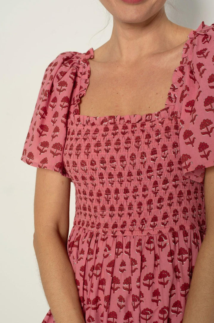 Delilah Dress - Red and Pink Hydrangea - Dresses