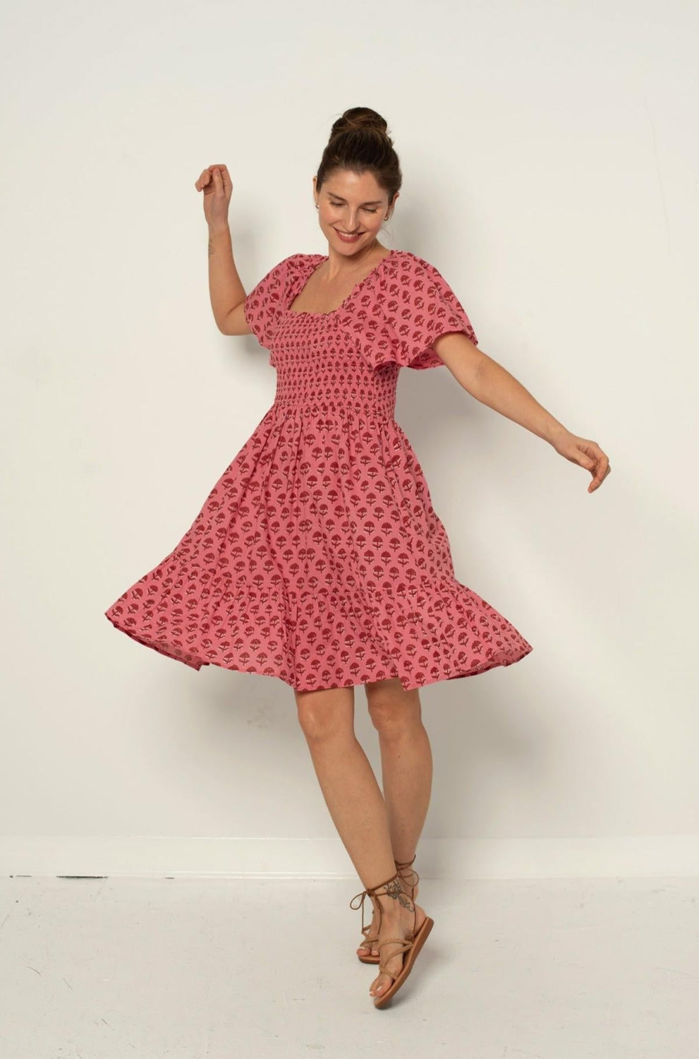 Delilah Dress - Red and Pink Hydrangea - Dresses