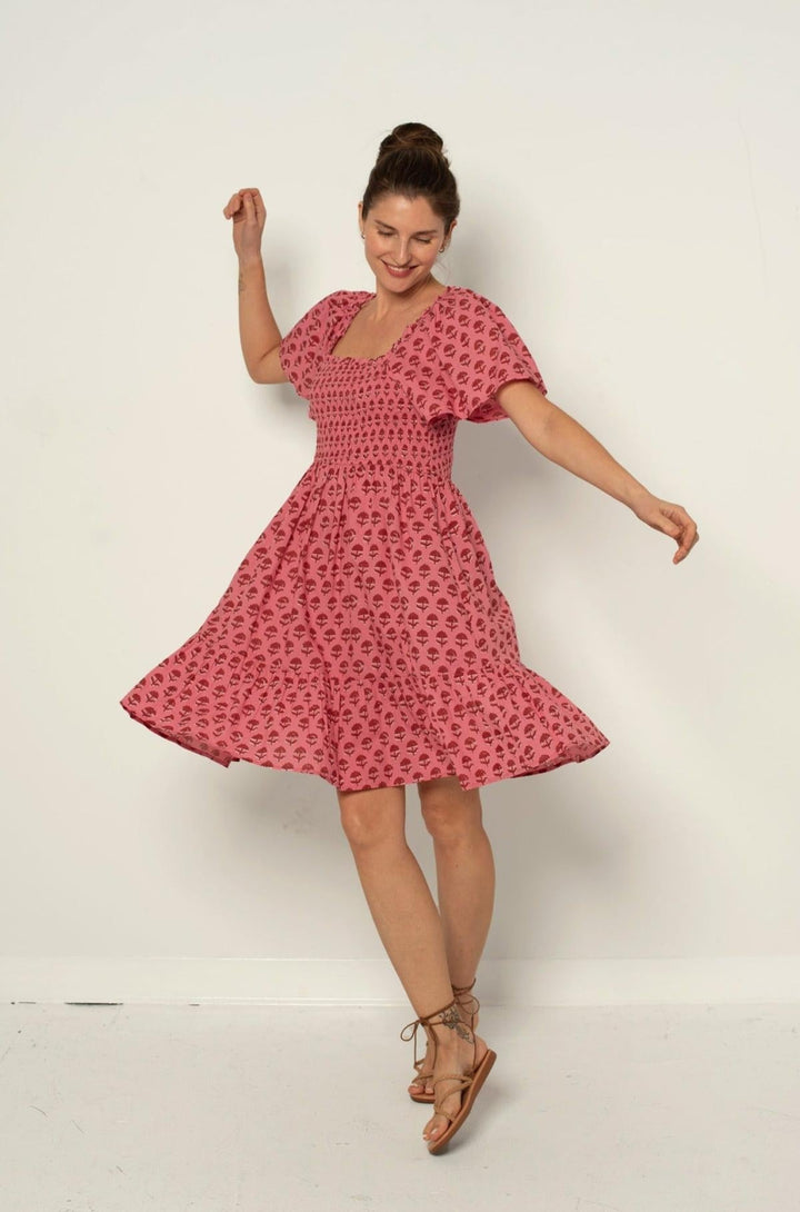 Delilah Dress - Red and Pink Hydrangea - Dresses