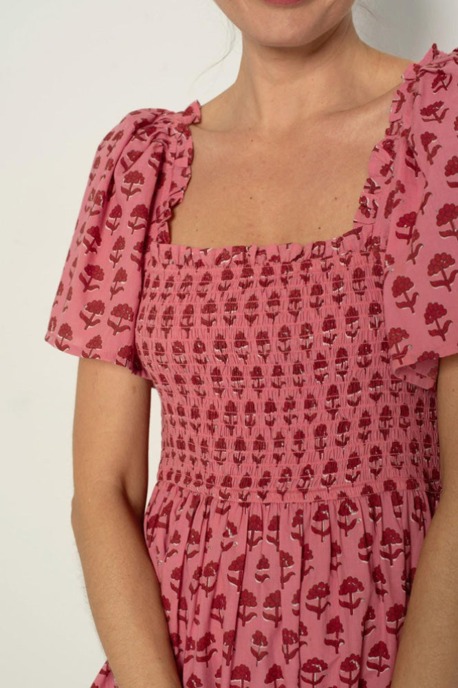 Delilah Dress - Red and Pink Hydrangea - Dresses