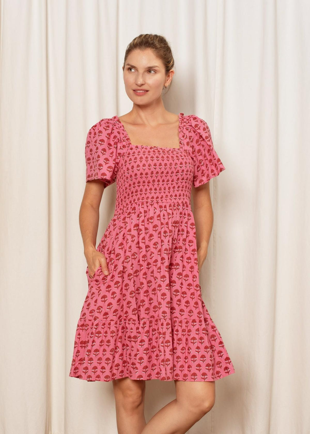 Delilah Dress - Red and Pink Hydrangea - Dresses