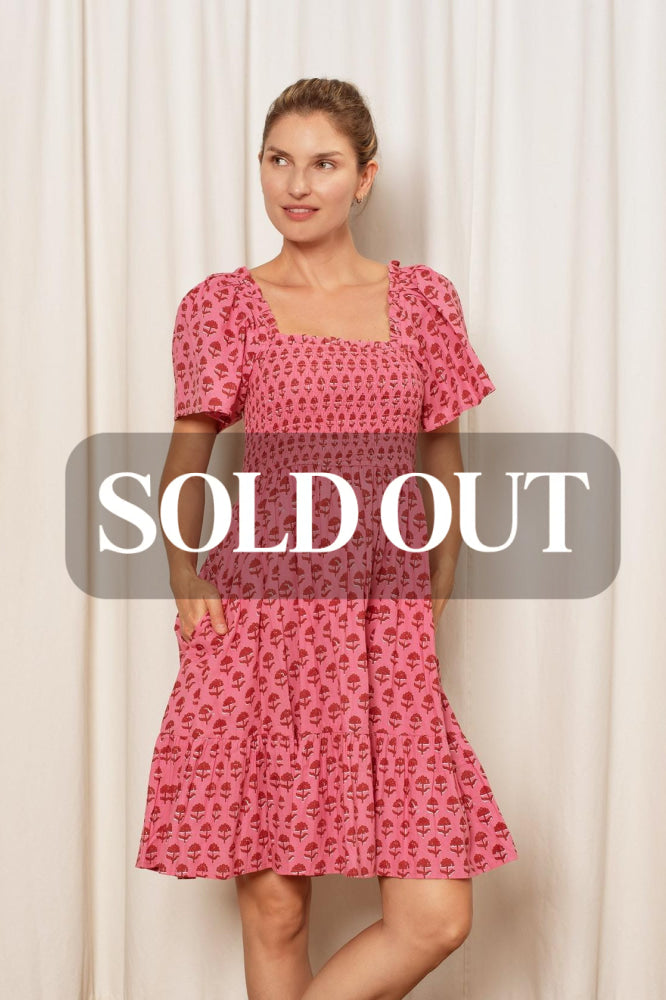 Delilah Dress - Red and Pink Hydrangea - Dresses